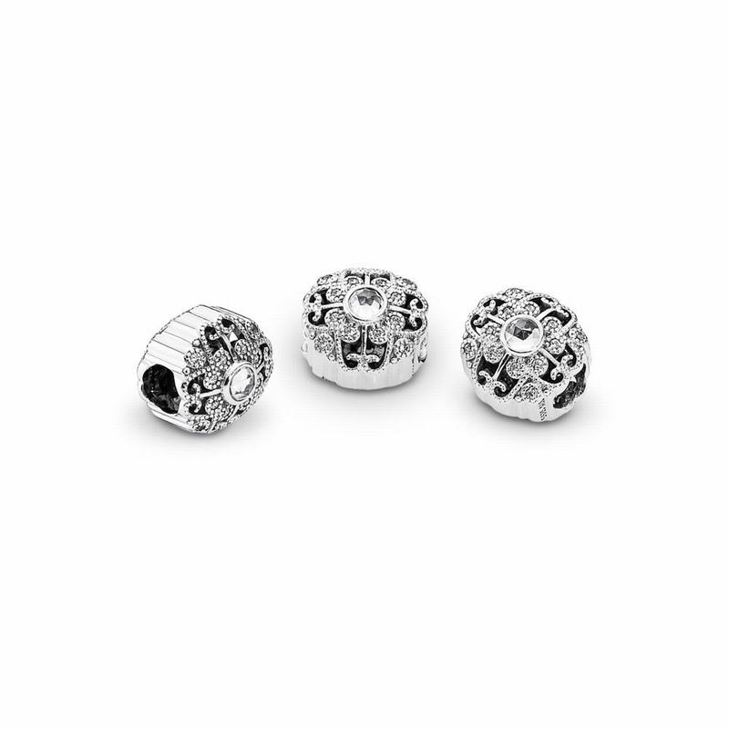 Pandora Fairytale Bloom Charm - Sterling Silver/Cubic Zirconia - Canada | NE6454CL